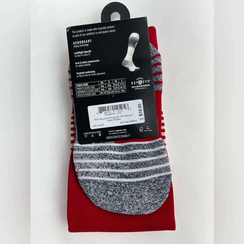 Adidas Over The Calf Soccer Team Speed Socks Red - Size: Small ( Youth 13C-4Y ) - Picture 7 of 7